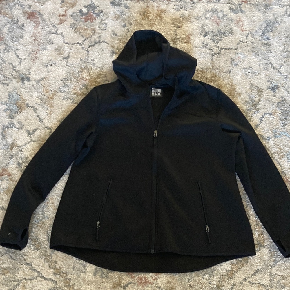 32 Degrees Black Hooded Utility Jacket